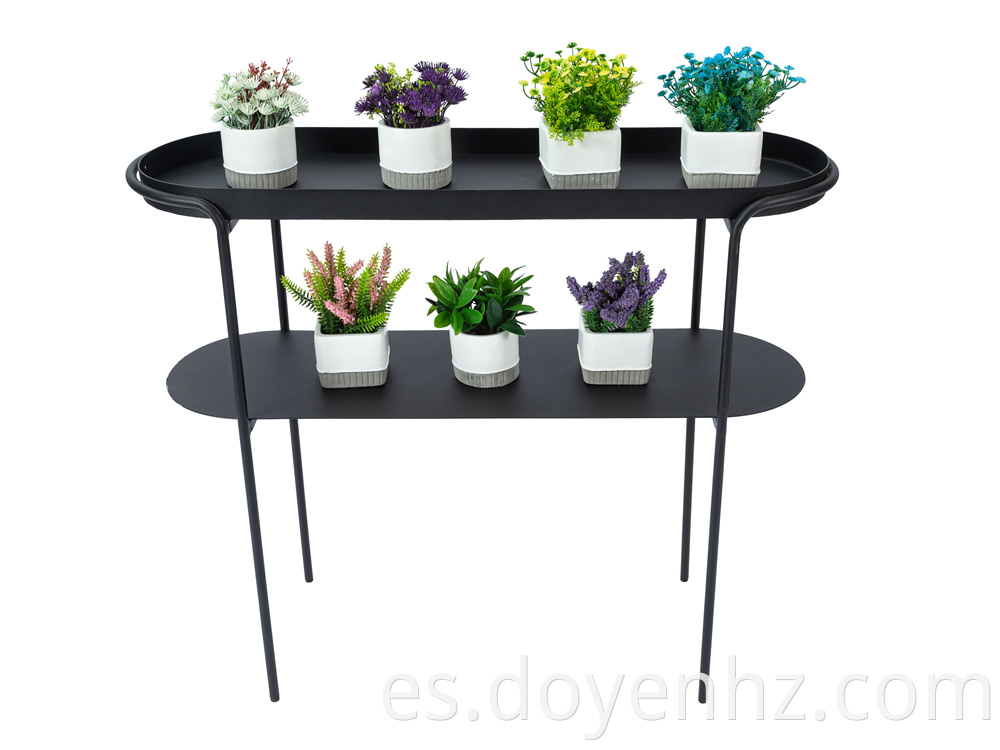 2 Tiers Metal Tall Plant Stand for Garden